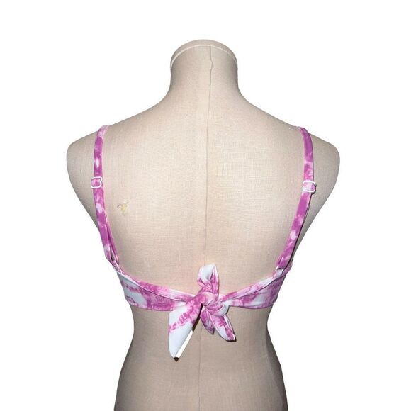 Bar III Purple Fuchsia Summer Stripes V-Wire Bikini Swim Top Small NWT - Picture 3 of 8